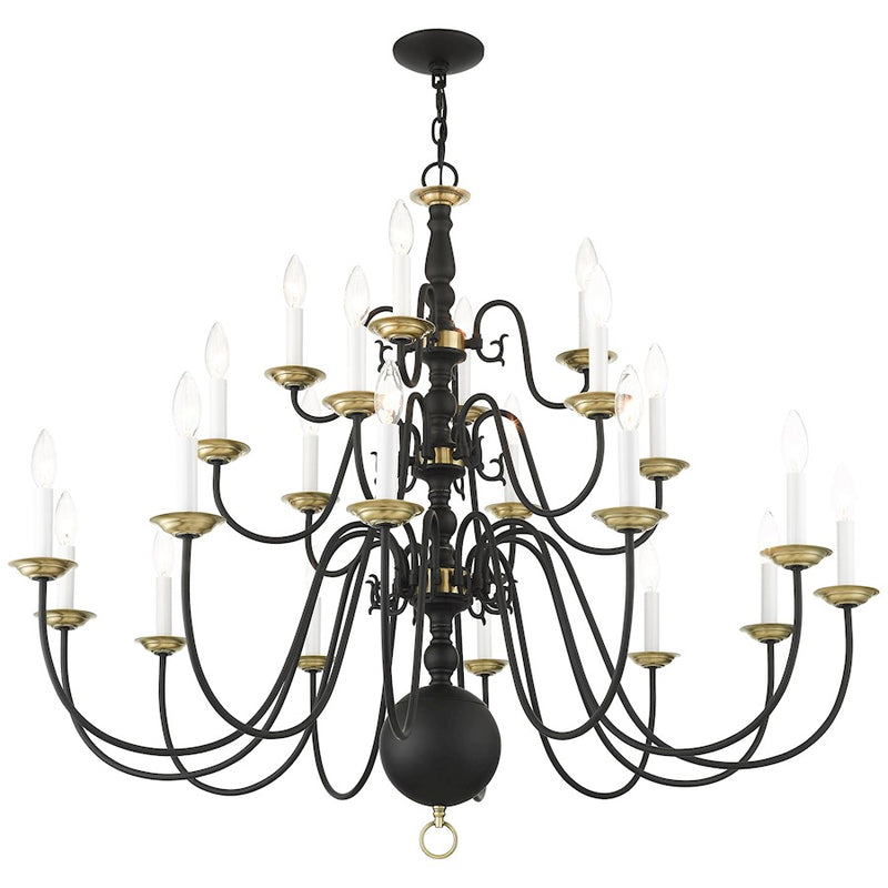 Livex Williamsburg 22 Light Chandelier, Black