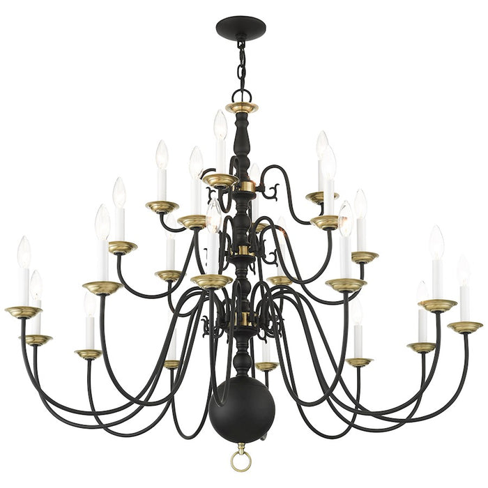 Livex Williamsburg 22 Light Chandelier, Black