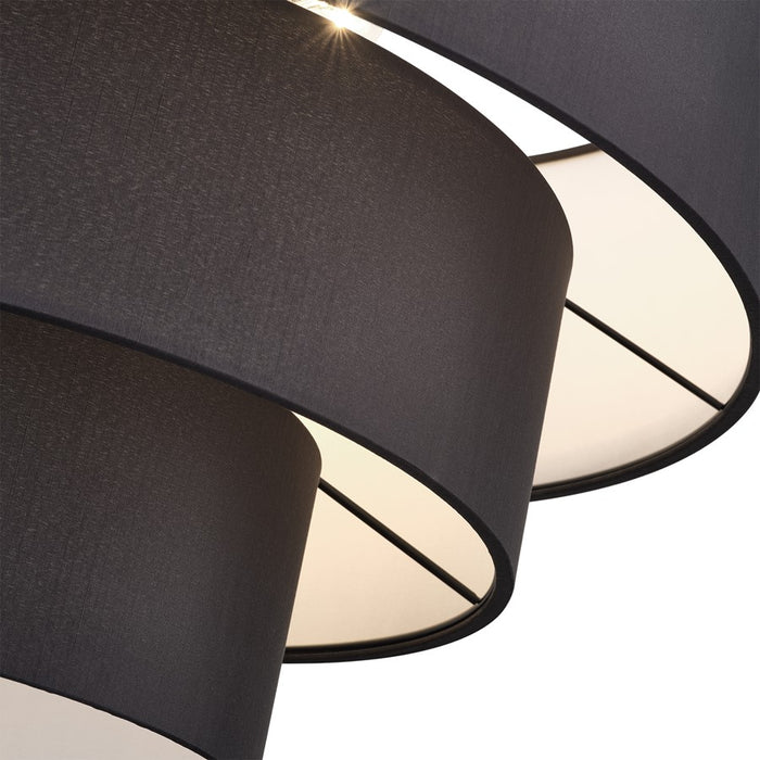 Livex Bainbridge 5Lt Medium Pendant Chandelier, Black/Black/White