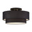 Livex Bainbridge 3Lt Large Semi-Flush, Black/Black/White - 50267-04