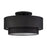 Livex Bainbridge 3Lt Large Semi-Flush, Black/Black/White