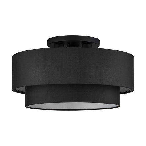 Livex Bainbridge 3Lt Large Semi-Flush, Black/Black/White