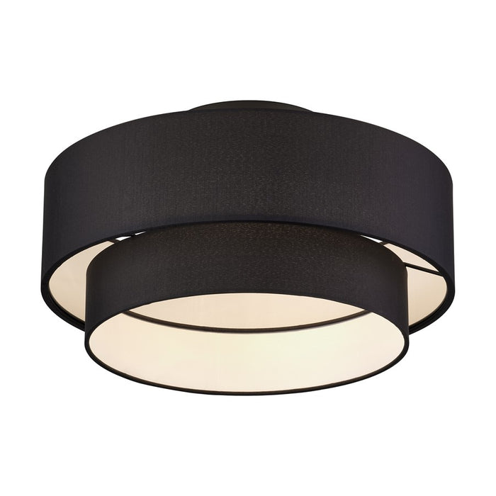 Livex Bainbridge 3Lt Large Semi-Flush, Black/Black/White