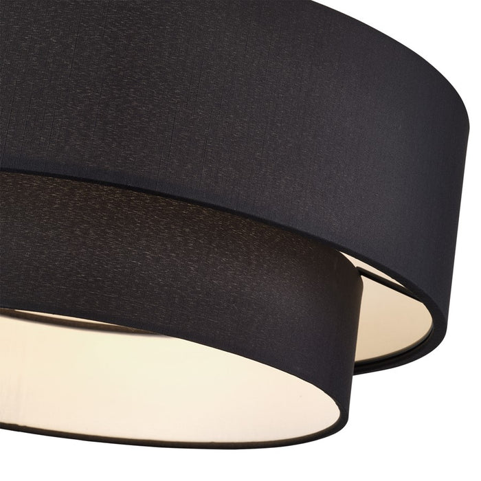 Livex Bainbridge 3Lt Large Semi-Flush, Black/Black/White