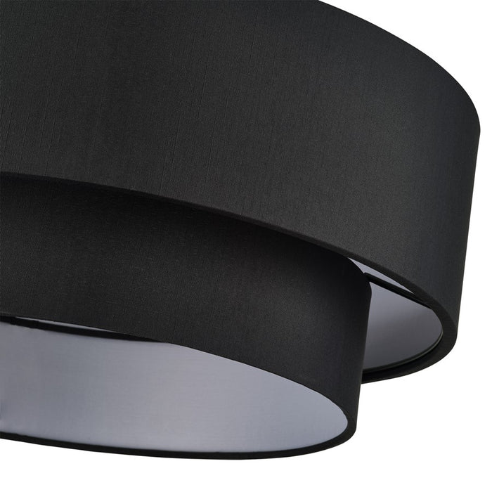 Livex Bainbridge 3Lt Large Semi-Flush, Black/Black/White