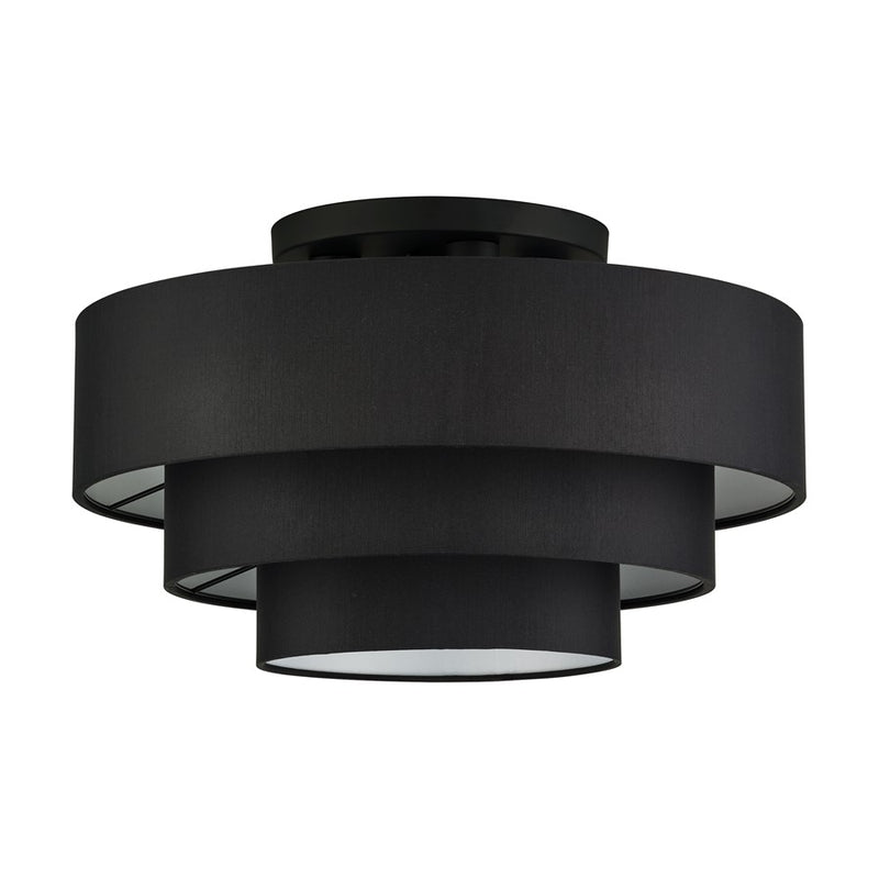 Livex Bainbridge 4Lt Extra Large Semi-Flush, Black/Black/White