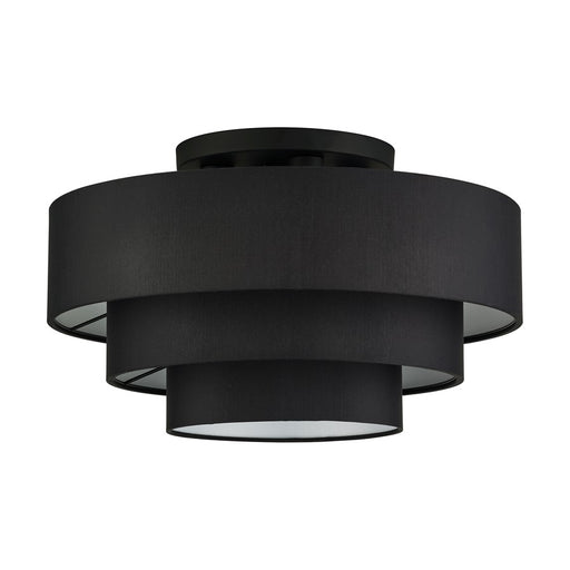 Livex Bainbridge 4Lt Extra Large Semi-Flush, Black/Black/White