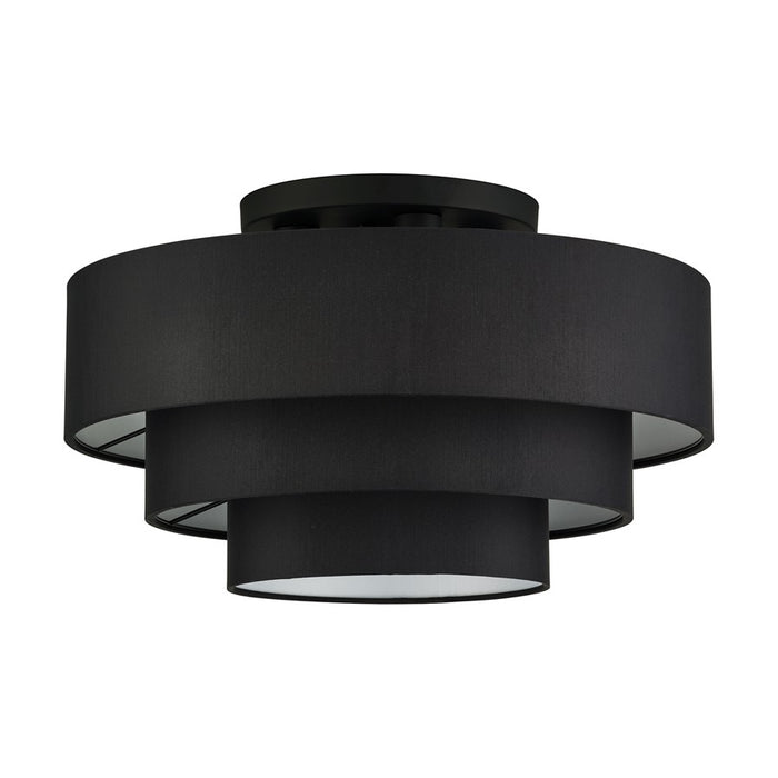 Livex Bainbridge 4Lt Extra Large Semi-Flush, Black/Black/White