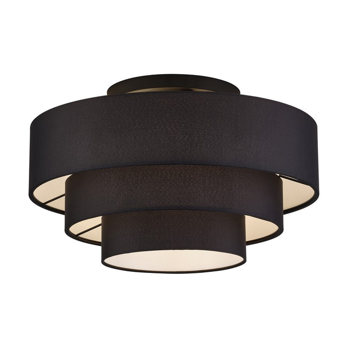 Livex Bainbridge 4Lt Extra Large Semi-Flush, Black/Black/White