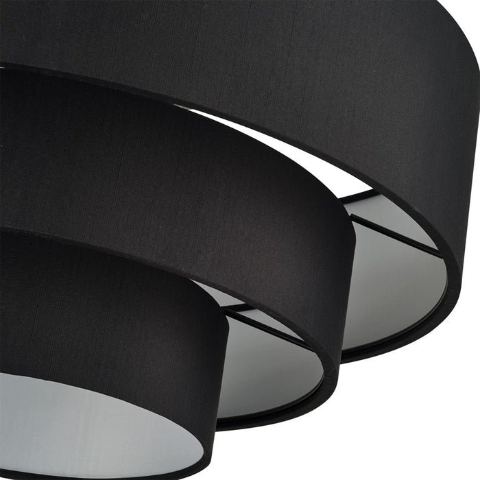 Livex Bainbridge 4Lt Extra Large Semi-Flush, Black/Black/White