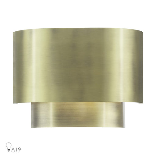 Livex Springview 1Lt ADA Sconce, Brass/Brass Metal/Shiny White - 50299-01