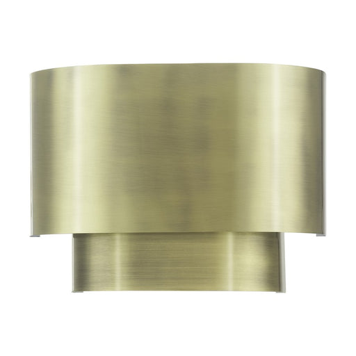 Livex Springview 1Lt ADA Sconce, Brass/Brass Metal/Shiny White