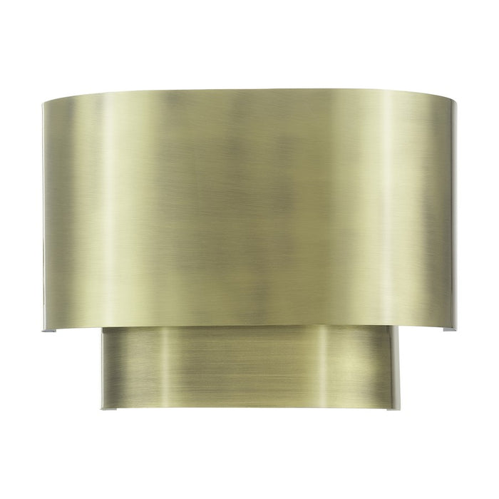 Livex Springview 1Lt ADA Sconce, Brass/Brass Metal/Shiny White