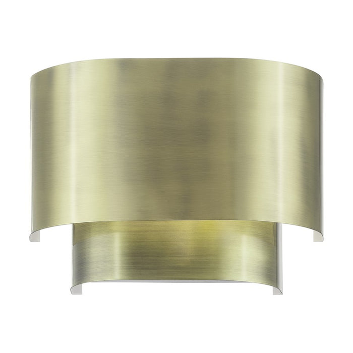 Livex Springview 1Lt ADA Sconce, Brass/Brass Metal/Shiny White