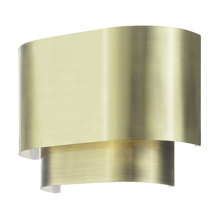 Livex Springview 1Lt ADA Sconce, Brass/Brass Metal/Shiny White