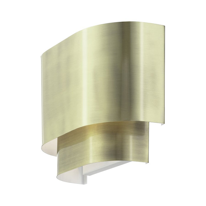 Livex Springview 1Lt ADA Sconce, Brass/Brass Metal/Shiny White