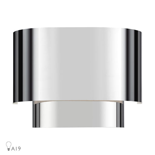 Livex Springview 1Lt ADA Sconce, Chrome/Chrome Metal/White - 50299-05