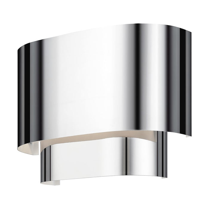Livex Springview 1Lt ADA Sconce, Chrome/Chrome Metal/White