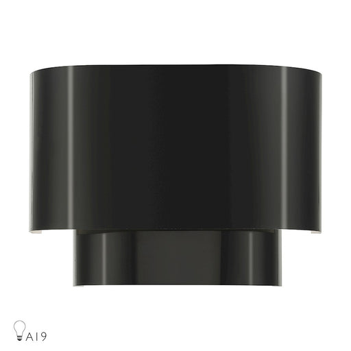 Livex Springview 1Lt ADA Sconce, Black/Black Metal/White - 50299-68