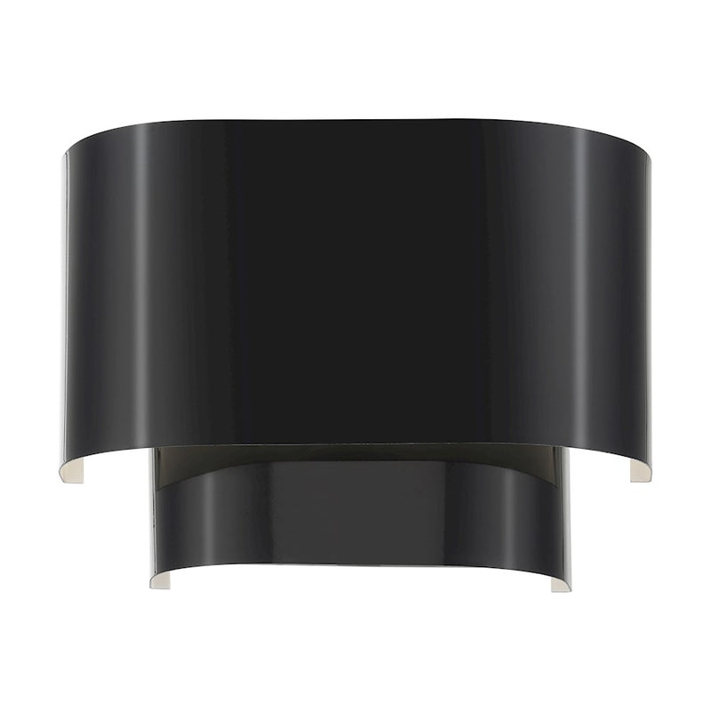 Livex Springview 1Lt ADA Sconce, Black/Black Metal/White