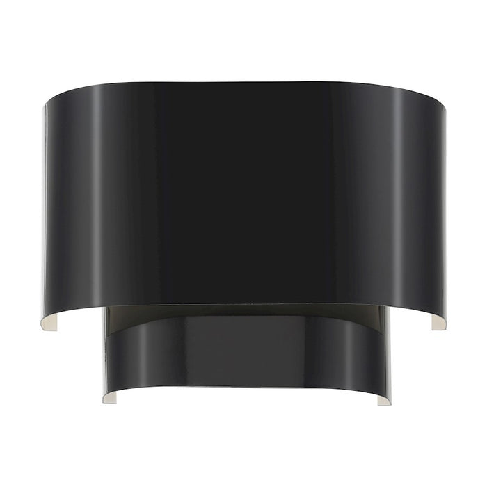Livex Springview 1Lt ADA Sconce, Black/Black Metal/White