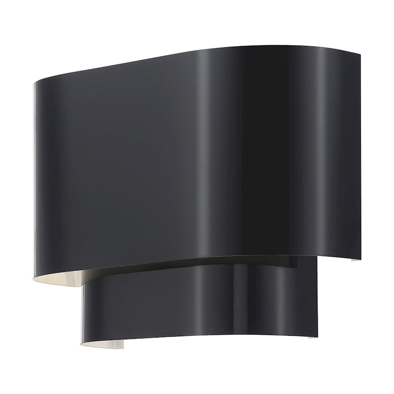Livex Springview 1Lt ADA Sconce, Black/Black Metal/White