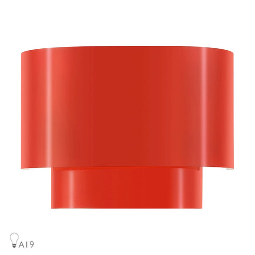 Livex Springview 1Lt ADA Sconce, Red/Red Metal/White - 50299-72