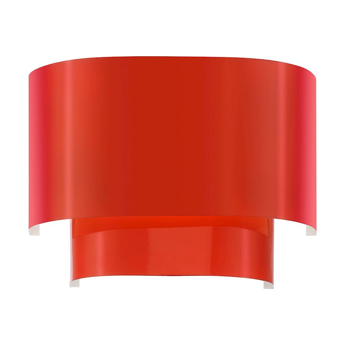 Livex Springview 1Lt ADA Sconce, Red/Red Metal/White