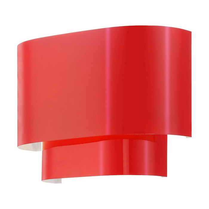 Livex Springview 1Lt ADA Sconce, Red/Red Metal/White