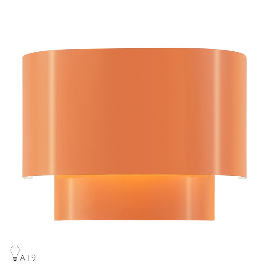 Livex Springview 1Lt ADA Sconce, Orange/Orange Metal/White - 50299-77