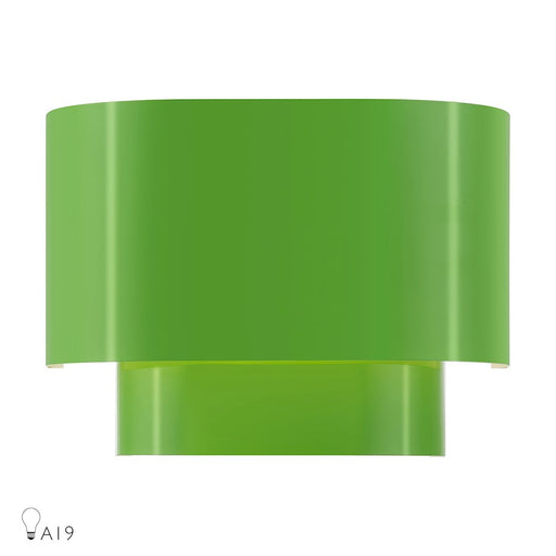 Livex Springview 1Lt ADA Sconce, Green/Green Metal/White - 50299-78