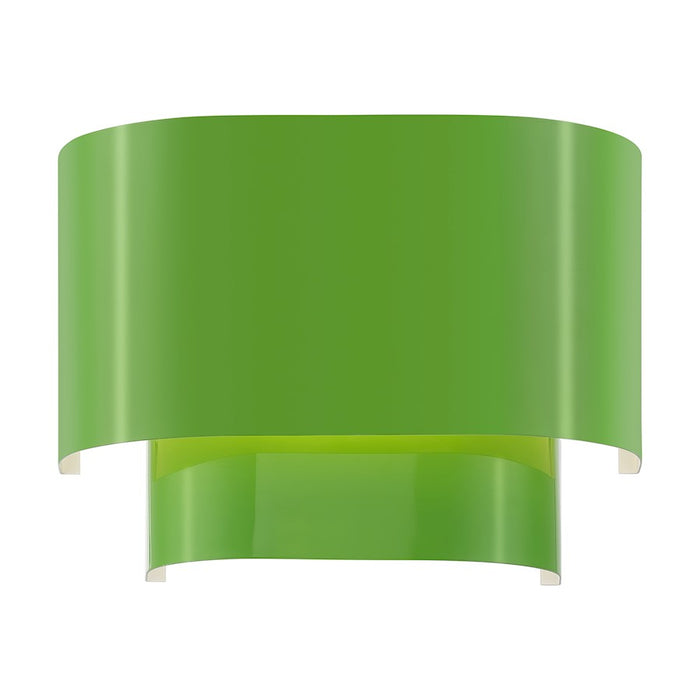 Livex Springview 1Lt ADA Sconce, Green/Green Metal/White