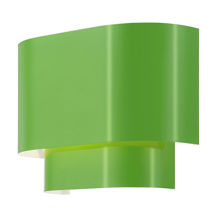 Livex Springview 1Lt ADA Sconce, Green/Green Metal/White