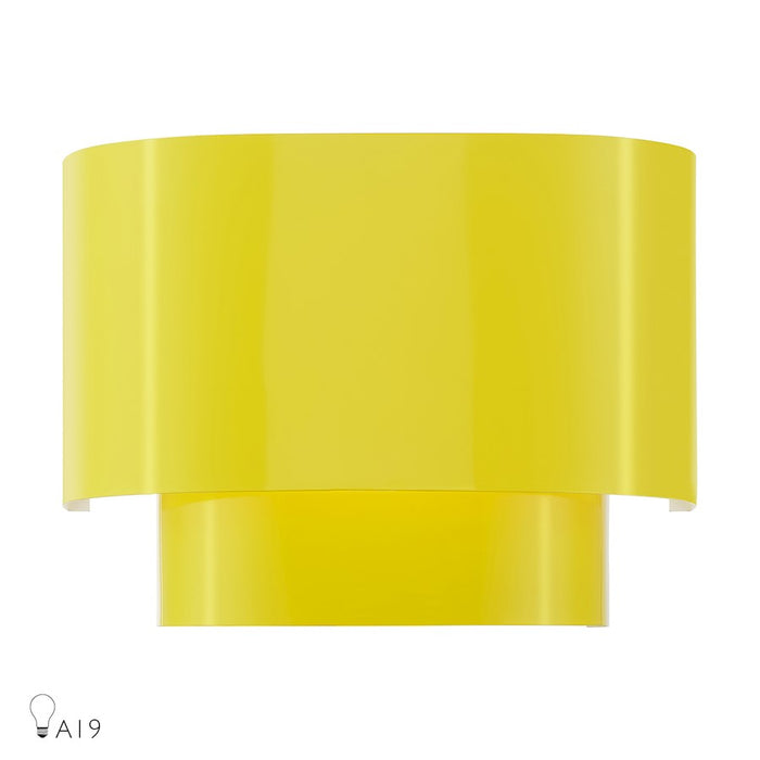 Livex Springview 1Lt ADA Sconce, Yellow/Yellow Metal/White - 50299-82