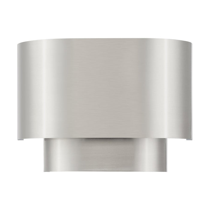 Livex Springview 1Lt ADA Sconce, Nickel/Nickel Metal/Shiny White