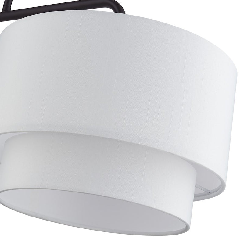 Livex Manorwood 2Lt Large Linear Chandelier, Bronze/White/White