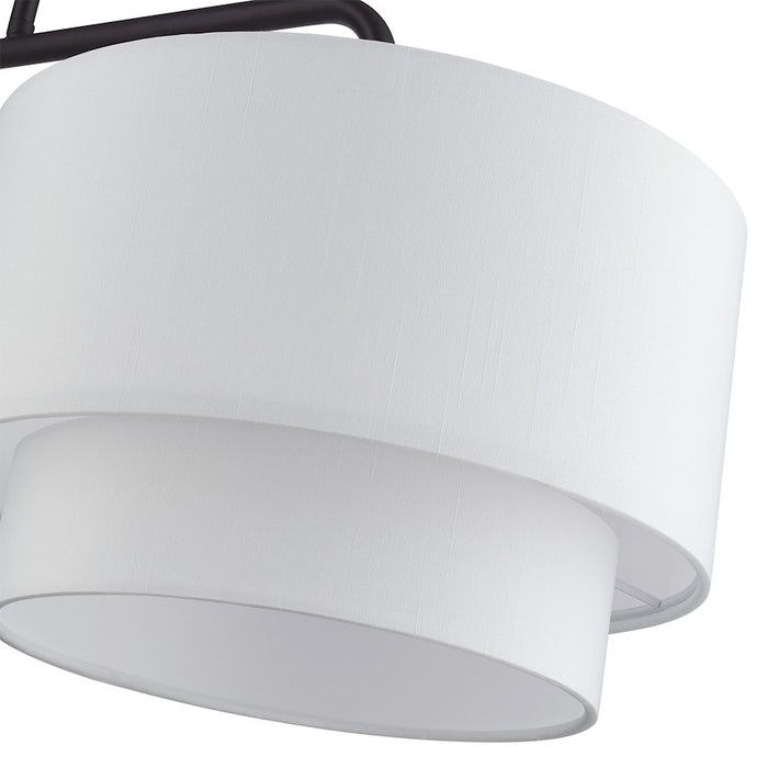 Livex Manorwood 2Lt Large Linear Chandelier, Bronze/White/White