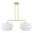 Livex Manorwood 2Lt Large Linear Chandelier, Gold/White/White Fabric