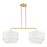 Livex Manorwood 2Lt Large Linear Chandelier, Gold/White/White Fabric
