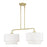 Livex Manorwood 2Lt Large Linear Chandelier, Gold/White/White Fabric