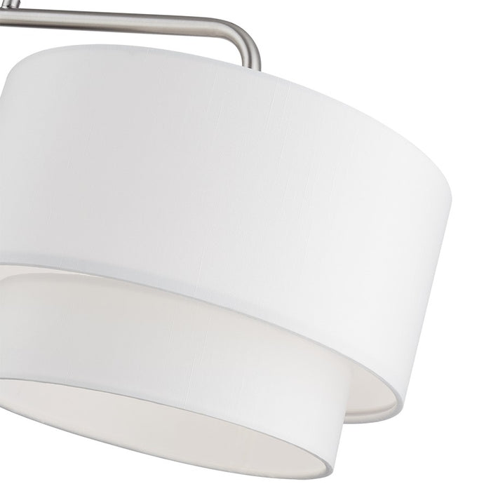 Livex Manorwood 2Lt Large Linear Chandelier, Nickel/White/White