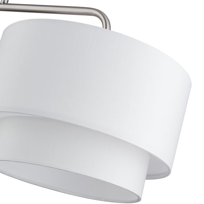 Livex Manorwood 2Lt Large Linear Chandelier, Nickel/White/White