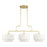 Livex Manorwood 3Lt XL Linear Chandelier, Gold/White/White Fabric - 50303-33