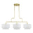Livex Manorwood 3Lt XL Linear Chandelier, Gold/White/White Fabric