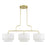 Livex Manorwood 3Lt XL Linear Chandelier, Gold/White/White Fabric