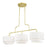 Livex Manorwood 3Lt XL Linear Chandelier, Gold/White/White Fabric