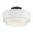 Livex Manorwood 3Lt Semi-Flush, Bronze/White Fabric