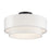 Livex Manorwood 3Lt Semi-Flush, Bronze/White/White Fabric