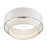 Livex Manorwood 3Lt Semi-Flush, Bronze/White/White Fabric