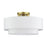 Livex Manorwood 3Lt Semi-Flush, Gold/White/White Fabric